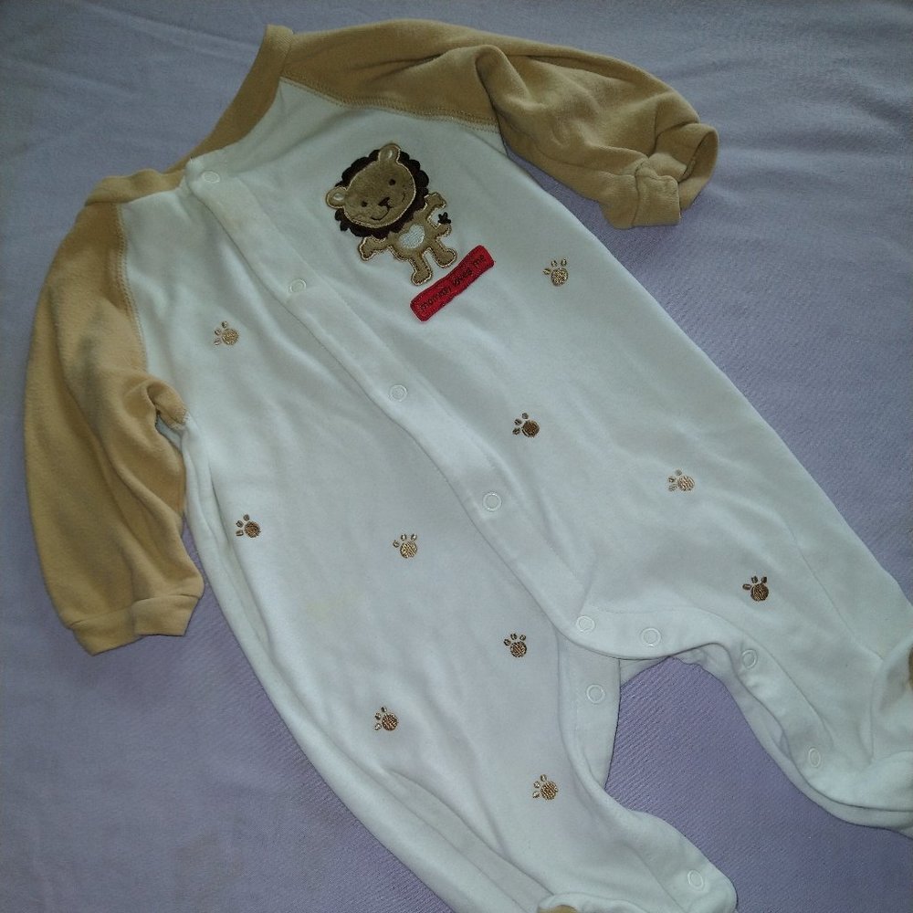 infant footed sleeper, lion, 9M